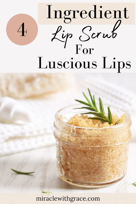 Diy Natural Lip Scrub, Diy Lip Scrub Without Coconut Oil, How To Make Lip Scrub At Home, Brown Sugar Lip Scrub Diy, Diy Lip Scrub Easy, Lip Scrub Diy Exfoliating, Home Made Lip Scrub, Lip Exfoliator Diy, Easy Lip Scrub