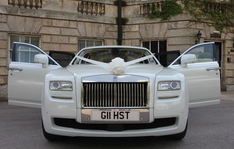 Front display of the Rolls Royce Ghost all set for a wedding Rolls Royce Wedding, Rolls Royce Logo, Rolls Royce Ghost, Biracial Couples, Bridal Car, Wedding Car Hire, Rolls Royce Cullinan, Wedding Cars, Cars Luxury