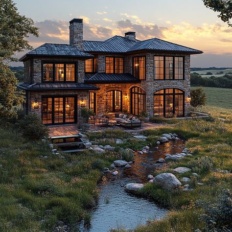 Immerse in rustic charm at this Ranch-style Country House in Texas countryside, 7,000 sqft. Golden hour color grading accentuates textures, embodying the warm appeal of Ranch living. Let this AI-rendered masterpiece inspire your dream rural retreat. Can you hear the creek's murmur, feel the Texas sun, or breathe in the countryside? Share your thoughts below! 🌾🏡 #DreamHomeInspiration #LuxuryInteriors #RanchStyle #CountryHouse #CreekFeature #LuxuryLiving #LuxuryDesign #LuxuryLifestyle #HomeGoals #InspiringHomes #LuxuryTravel #TexasCountryLiving Texas Dream Home, Texas Mansions Dream Homes, Texas Farmhouse Decor, Texas Countryside, Texas Ranch Homes, Texas Mansions, Texas Houses, House In Texas, Texas Sun