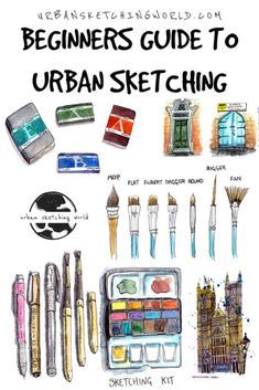 Beginners Guide To Sketching, Urban Sketching With Watercolor, Vanillaware Concept Art, Urban Art Sketches, Urban Sketching Tips, Urban Sketches Architecture, Watercolour Urban Sketch, Sketching Pencils Guide, Urban Sketchers Beginner