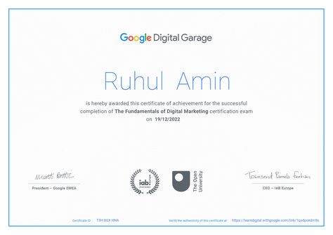 Hurrah!!!!!!☺️☺️ Finally, I have completed Fundamentals of digital marketing course. Now I am a certified Digital Marketer by Google. #digitalmarketing #google #digital #ruhulaminoff #digitalmarketer #googleads #facebookmarketing #seoexpert #instagrammarketing #pinterestmarketing #linkedinmarketing #googlegarage #fundamentalsofdigitalmarketing University Certificate, Certificate Of Achievement, Linkedin Marketing, Digital Marketing Course, Digital Marketer, Marketing Course, Seo Expert, Marketing Courses, Google Ads