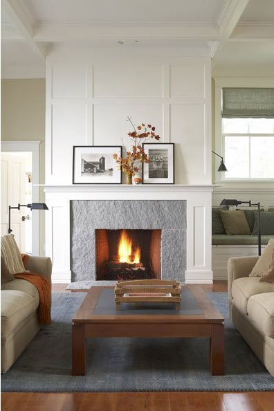 Fireplace Mantel Designs, Mantel Design, Fireplace Built Ins, White Fireplace, Corner Fireplace, Fireplace Remodel, Home Fireplace, Fireplace Makeover, Board And Batten