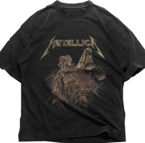 Vintage Metallica t-shirt design ...AND JUSTICE FOR ALL This design is made using a Metalica album cover design with some modifications. In this design to achieve this quality, I used some advanced techniques that are used by Metalica. and this design made for just showcasing the skill sets. Disclaimer (This design is not for sale and it's not an official Metalica design.) #graphicdesign #merchdesign #2024 #tshirtdesign #tshirtprinting #tshirtlovers #photoshopdesign #adobe #creativecloud ... Band Shirt Design, Metallica Merch, Metallica Vintage, Band Tee Outfits, Metallica Tee, Tee Outfits, Metallica Shirt, Metallica T Shirt, Metal Shirts