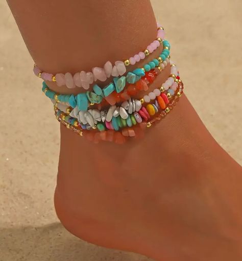 New in!! Broken Stone Anklet #beads #anklets #followforfollowback #businesswoman #explorepage✨ #handmadewithlove #southampton Crystal Anklets Diy, Anklet Designs Beads, Anklet Beads, Bead Anklets, Stone Anklet, Anklets Diy, Girly Bracelets, Anklet Designs, Crystal Anklet