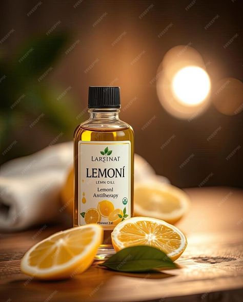 Essential lemon oil bottle for body massage | Premium AI-generated image Lemon Oil, Free Business Card Mockup, Event Food, Business Card Maker, Flyer Maker, Poster Maker, Poster Invitation, Presentation Template Free, Oil Bottle