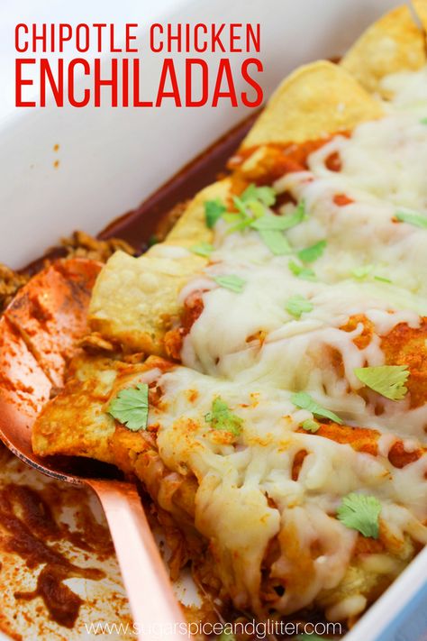 Chipotle Chicken Enchiladas, Chicken Seasoning Recipes, Chicken Enchilada Bake, Bake Chicken, Chicken Recipes Video, Easy Baked Chicken, Chicken Enchilada Recipe, Cook Chicken, Chipotle Chicken