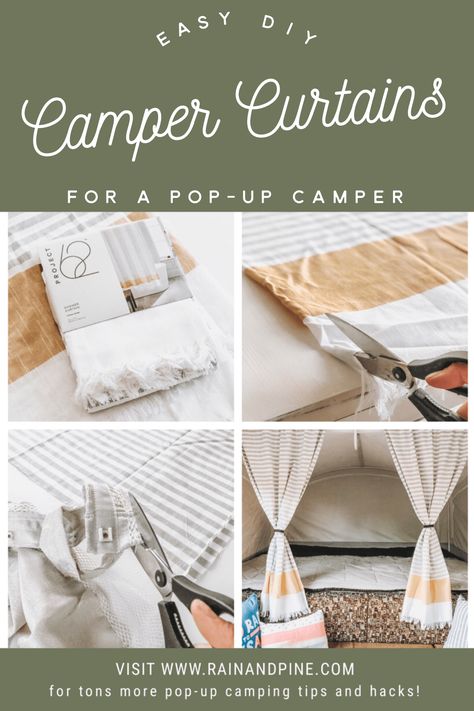 Tent Trailer Remodel, Popup Camper Remodel, Camper Curtains, Pop Up Tent Trailer, Glamper Camper, Pop Up Trailer, Camper Trailer Remodel, Diy Pop, Camper Hacks