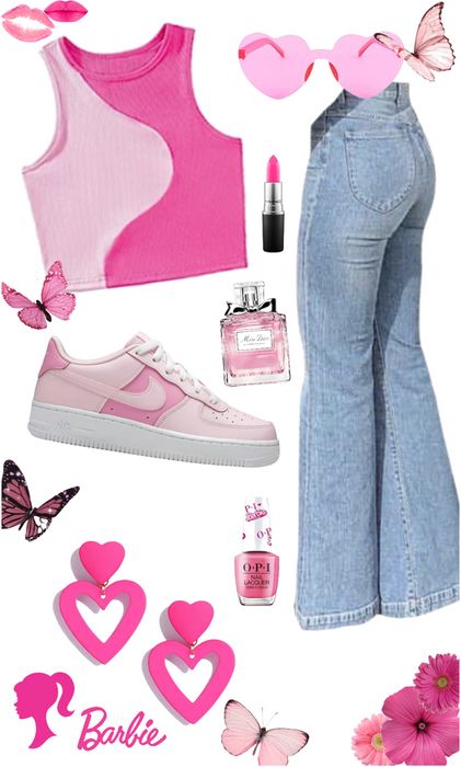 barbie Outfit | ShopLook Barbie Outfit Inspo Men, Real Life Barbie Outfits, Barbie And Raquelle Outfits, Barbie Outfits Inspired, Barbie Outfits From Movies, Simple Barbie Outfit Ideas, White Barbie Outfit, Barbie Asthetics Outfits, Barbie Themed Outfits Casual