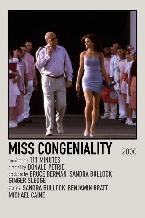 Miss Congeniality 2000 Movie Posters, Rom Com Polaroid Poster, Rom Com Movie Posters, 2000s Movie Posters, Miss Congeniality Movie, Chick Flick Movies, Girls Night Movies, Film Polaroid, Rom Coms