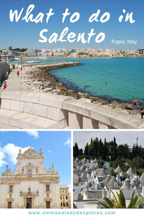 What to do in the Salento Region of Puglia, Italy by Emma Eats & Explores Europe Clothes, Europe Summer Travel, Cheap Outfits, Outfits Europe, Travel Europe Cheap, Summer Europe, Europe Outfits, Backpacking Europe, Italy Travel Tips