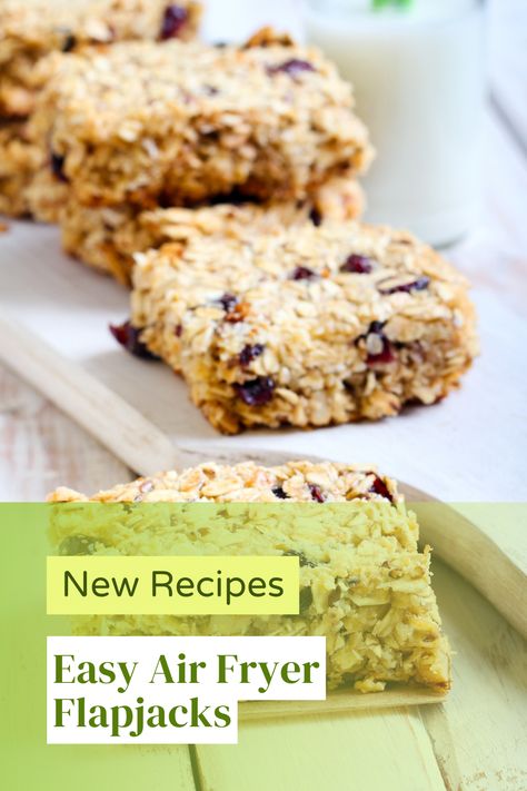 Air Fryer Flapjack, Airfryer Cake, Easy Airfryer, Easy Flapjacks, Flapjacks Recipe, Flapjack Recipe, Recipe Breakfast, Easy Air Fryer, Fruit Slice