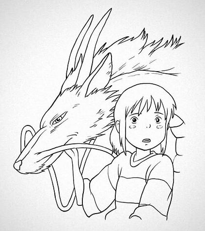 Studio Ghibli Outline Art, Ghibli Lineart, Studio Ghibli Line Art, Hayao Miyazaki Tattoo, Miyazaki Tattoo, Studio Ghibli Tattoo, Ghibli Tattoo, Studio Ghibli Characters, Graphic Novel Art