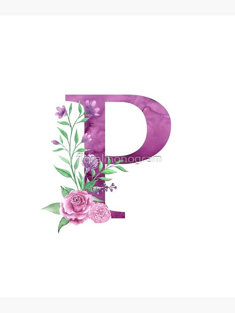 "Monogram P Lovely Rose Bouquet" Poster by floralmonogram | Redbubble Woodburning Letters, Alphabet Ornaments, Waterslide Images, Alphabet Patterns, Happy Good Morning Images, Ganesh Art Paintings, Joker Hd Wallpaper, Embroidery Lessons, Purple Logo