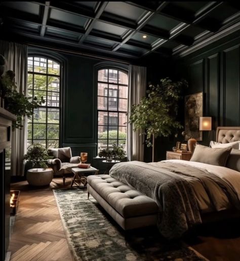 Chocolate Brown Bedrooms, Dark Academia Interior, Male Bedroom Ideas, Academia Bedroom, Moody Bedroom, Modern Luxury Bedroom, Dark Home Decor, Brown Bedroom, Bedroom Refresh