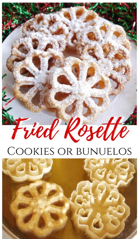 Rosettes Cookie Recipe, Rosette Recipe, Fried Cookies, Chamorro Food, Rosette Cookies, Simmering Pot, Chamorro Recipes, Dessert Christmas, Dessert Cookies