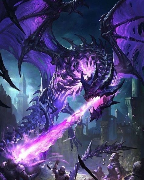 Arcanva Supreme on Instagram: “Purple dragons? They sure are uncommon as hell! I Guess they need fusrodah!!!! That unlucky dude on the left though :( . . Artist: Vel…” Creature Fantasy, Mythical Dragons, Dragon Artwork Fantasy, Purple Dragon, Cool Dragons, Fantasy Beasts, 다크 판타지, Monster Concept Art, Dragon Pictures