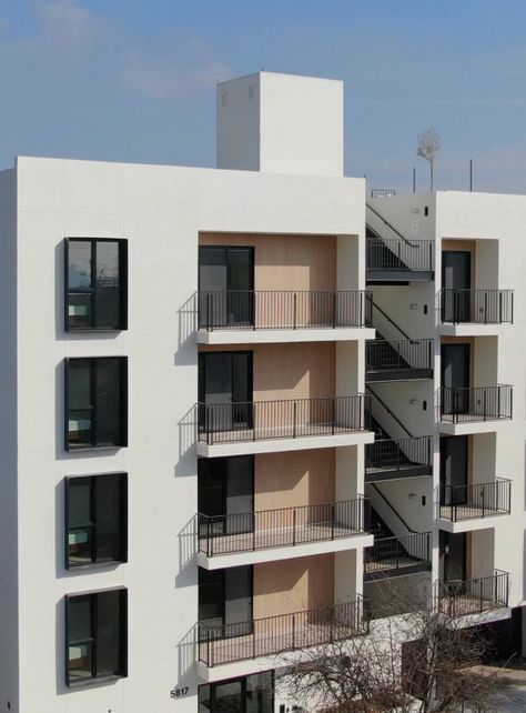 Low Rise Building Design, Apartment Facade Design, Condominium Facade, Small Apartment Building Design, Condominium Architecture, Balcony Exterior, Residential Architecture Apartment, Small Apartment Building, Condo Interior Design