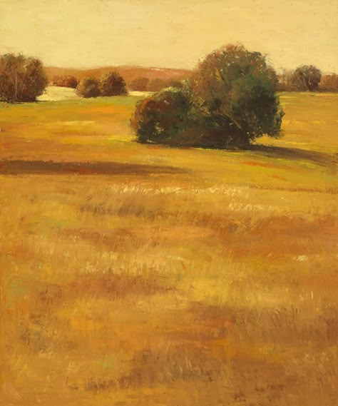 Yellow Field Painting, Wheat Fields Painting, Golden Field Painting, Grassy Field Painting, Fields Drawing, Golden Field Aesthetic, Yellow Oil Painting, Golden Fields, Golden Field