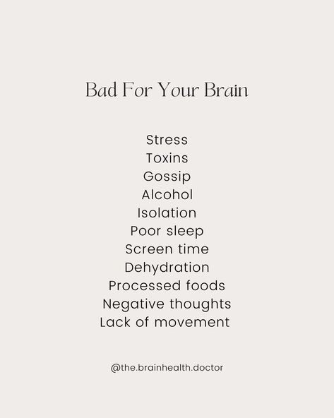 Dr. Abbey | Brain Health on Instagram: “Take care of your brain, it’s the only one you get! What would you add to this list? SHARE to help others🙏🏻 LIKE to support💕 COMMENT and…” Instagram Health Posts, Brain Health Quotes, Healthy Vibes, Arbonne Recipes, Month Challenge, Healing Era, Health Post, Only One You, Worth Quotes