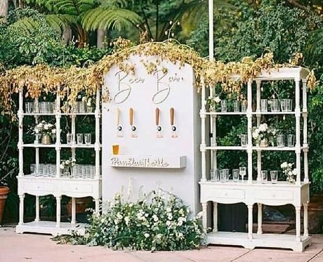 Diy Beer Bar Wedding, Diy Wedding Bar Ideas, Beer Bar Wedding, Wedding Bar Ideas, Diy Wedding Bar, Party Rental Ideas, Wedding Cocktail Bar, Coffee Bar Wedding, Beer Wall