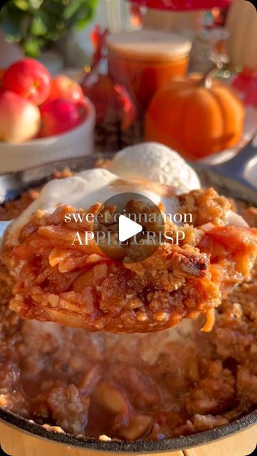 Kenna’s Cooks on Instagram: "sweet cinnamon apple crisp 🍎🥧

the crab apple tree was finally ready to harvest and i’m so excited to share this recipe!! 

this dessert is so perfect for fall: tender juicy apples cooked in a sweet cinnamon sauce, topped with buttery oat crumble, and baked until crispy. 🍂

recipe is on my blog kennascooks.com link in bio 🤎

#applecrisp #fallrecipes #fall #easyrecipe #dessert #easydessert #comfortfood #fromscratch #baking #bakinglove" Cinnamon Apple Crisp, Cinnamon Sauce, Crab Apple Tree, Oat Crumble, Crabapple Tree, Cooked Apples, Cinnamon Apple, The Crab, Crab Apple