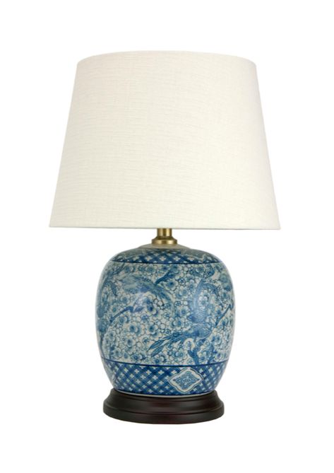 Blue Ginger Jar Lamps, Ginger Jar Lamps, Jar Lamps, Beach In California, Jar Table Lamp, Ginger Jar Lamp, Cottage Lighting, Rattan Headboard, Decorative Throws Blanket