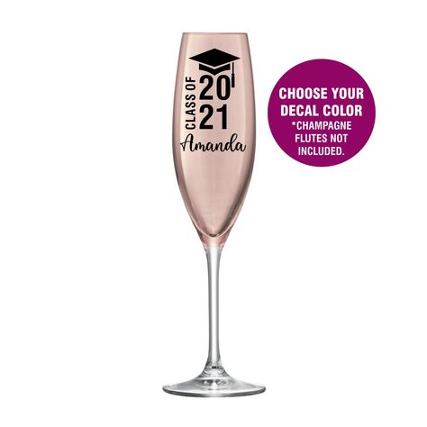 Graduation Champagne Flutes, Cricut Wedding Champagne Flutes, Mimosa Glasses Personalized, Graduation Champagne, Quince Glasses Champagne Flutes, Diy Decals, Personalized Champagne Glasses, Personalized Champagne Flutes, Diy Graduation