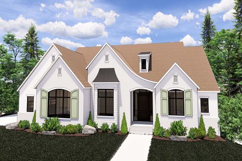 Small Lot House Plans, Transitional House Exterior, Tudor House Plans, Paneling Makeover, Transitional House Plans, Farmhouse Craftsman, Buying House, Bloxburg Houses, European Style Homes