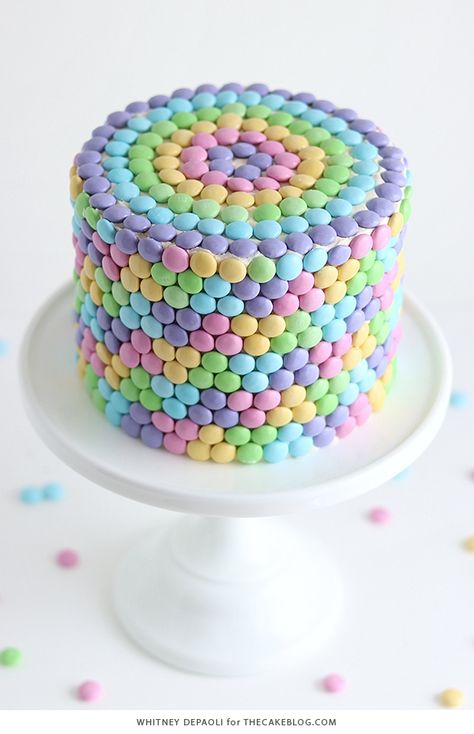 Rainbow Mosaic Cake | The Cake Blog Mosaic Cake, Easter Desserts Cake, Easter Cake Easy, Easter Dessert Table, M&m Cake, Easter Cake Recipes, Candy Pastel, Dessert Inspiration, Pretty Candy