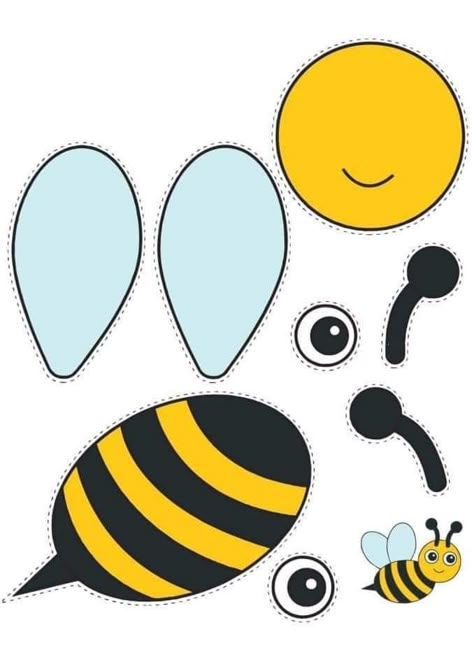 Bumble Bee Crafts For Kids, Bee Crafts For Toddlers, Bumble Bee Wings, Bee Template, Bumble Bee Craft, Animals Crafts, Train Crafts, Truck Crafts, Bee Crafts For Kids