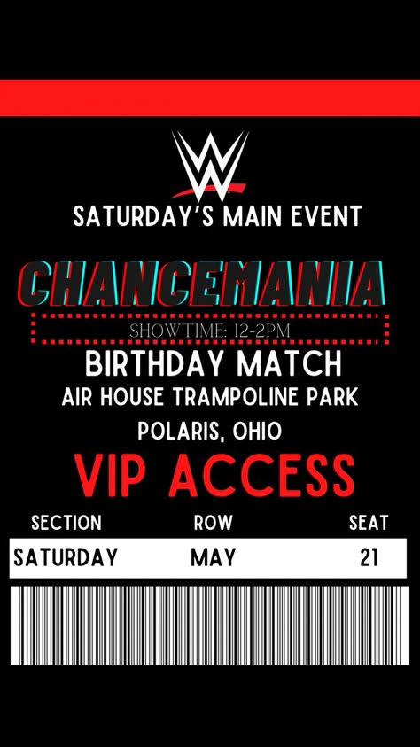 WWE Birthday Party Invite Digital Download - Etsy Wwe Party Invitations, Wwe Birthday Invitations Free, Wrestlemania Birthday Party, Wwe Birthday Party Ideas Decoration Diy, Wwe Themed Birthday Party, Wwe Invitations, Wwe Birthday Party Ideas Decoration, Wrestling Party Ideas, Wwe Party Ideas