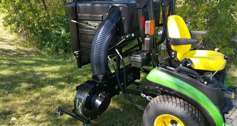 Lawn and Leaf Vacuum | Grass Bagger | Protero Inc Lawn Vacuum, Leaf Vacuum, Lawn Care Business Cards, Lawn Vacuums, Lawn Care Business, Utility Tractor, Deck Size, Lawn Equipment, Garden Tractor