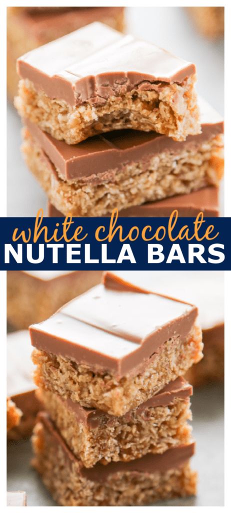 Nutella Oatmeal, Nutella Bars, Easy Bars, White Chocolate Bars, Nutella Bar, Peanut Butter Oatmeal Bars, Chocolate And Vanilla Cake, Chocolate Nutella, Oatmeal Bars