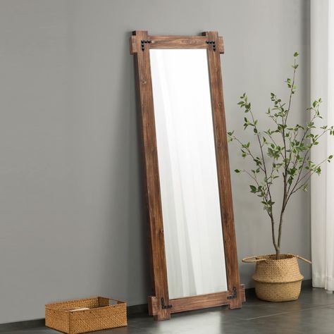 Bedroom Long Mirror, Rustic Full Length Mirror, Oversized Floor Mirror, Rustic Bathroom Mirrors, Mirror Farmhouse, Farmhouse Mirror, Long Mirror, Mirror For Wall, Farmhouse Mirrors