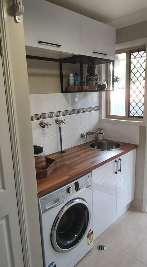 Small Kitchen Laundry Combo, Laundry Room Kitchen Combo, Kitchen And Laundry Room Combo, Kitchen And Laundry Combined, Small Bathroom Laundry Combo, Combined Laundry And Bathroom, Flooring Laundry Room, Clean Laundry Room, Laundry Renovation Ideas