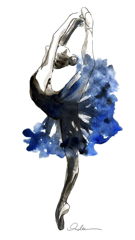 #loveDance Watercolor People, Ballet Drawings, Dancing Drawings, Ballerina Art, Dance Paintings, Ballet Art, 수채화 그림, Water Colors, Dance Art