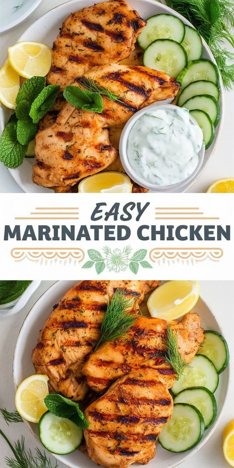 Tender and flavorful marinated chicken, ready in minutes! This recipe is perfect for busy nights and works great on the grill or in the oven. Chicken Marinade For Oven, How To Marinate Chicken, Chicken Marinade Recipes Easy, Easy Marinades For Chicken, Chicken Marinade For The Grill, Simple Chicken Marinade, Quick Chicken Marinade, Easy Marinated Chicken, Grilled Chicken Marinade Recipes