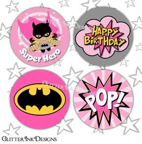 Flying Super Hero party PINK BATGIRL pdf printable party circles - for cupcake toppers / favor treat bag tags for superhero birthday party Batgirl Party, Superhero Cupcake Toppers, Super Hero Party, Superhero Cupcakes, Superhero Theme Party, Girls Party Favors, Party Topper, Batman Party, Cupcake Toppers Printable