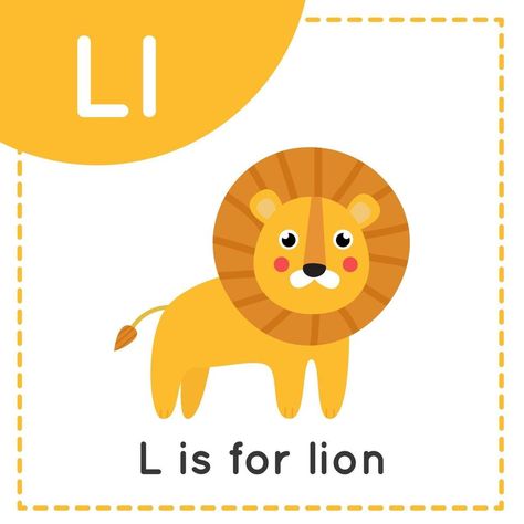 L For Lion, English Alphabet For Kids, L Is For Lion, Abc Animals, Alphabet Flash Cards Printable, Letter Learning, Fathers Day Coloring Page, Abc Print, Craft Room Design