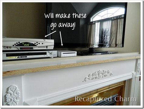 Hiding Cords On Mantle, Hiding Tv Cords On Wall, Hide Cords On Wall, Mantle Decor Under Tv, Hiding Cords, Above Fireplace Ideas, Hide Tv Cords, Hide Tv Cables, Best Tv Wall Mount