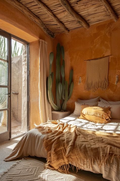 45 Desert Inspired Bedroom Designs and Tips - TastyInteriors Desert Style Home Interior Design, Desert House Decor, Southwestern Desert Decor, Terracotta Boho Bedroom, Southwest Desert Decor, Desert Design Interior, Desert Style Bedroom, Desert Room Decor, Boho Desert