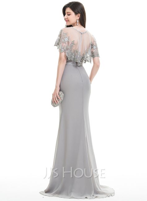 Sheath/Column Sweetheart Sweep Train Chiffon Evening Dress With Ruffle Beading (017105910) - JJ's House Wedding Summer Dress, Chiffon Blouses Designs, Dress Train, Chiffon Evening Dresses, Wedding Summer, Summer Wedding Dress, Groom Dress, Wedding Party Dresses, Mother Of The Bride Dresses