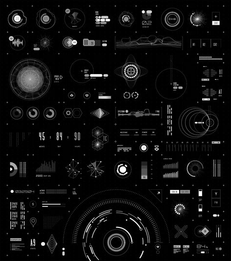 Hud Elements, Sci-fi Ui, Design Inspiration Graphic, Cyberpunk Design, Sci Fi Design, Texture Graphic Design, App Design Inspiration, Graphic Design Fonts, Ui Design Inspiration