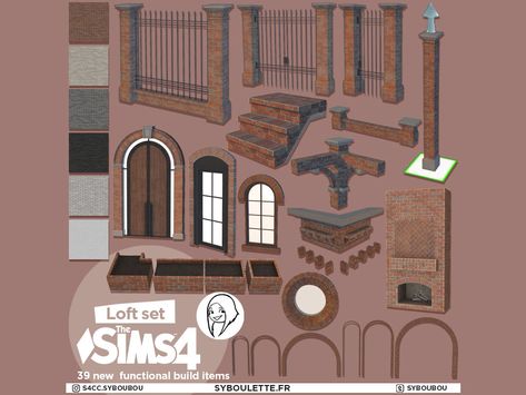 Sims 4 Cc Build, Sims 4 Loft, Glass Elevator, Brick Fence, Casas The Sims 4, 4 Wallpaper, Sims 4 Cc Packs, Sims 4 Cc Furniture, Sims 4 Build