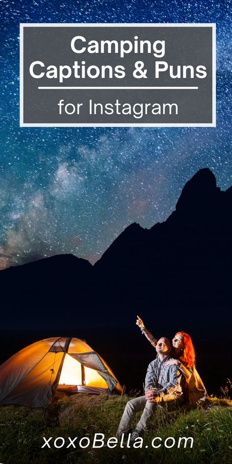 Best captions and puns for camping photos Camping Instagram Captions, Camping Puns, Cozy Tent, Night Camping, Wild Camp, Sleeping Under The Stars, Summer Camping, By The Lake, Into The Wild