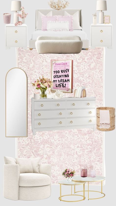 #room #bedroomdecor #roomdecor #decor Pink Love Shack Fancy Bedroom, Love Shack Fancy Bedroom Aesthetic, Cocette Room, Basic Bedroom Ideas, Loveshackfancy Room, Pink Preppy Bedroom, Wall Papering Ideas Bedroom, Room Inspiration Pink, Love Shack Fancy Bedroom