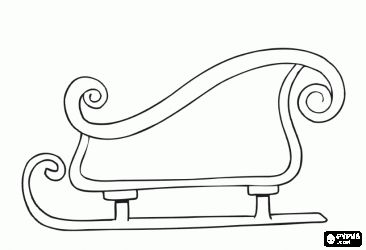 Christmas sleigh to transport gifts, christmas sled coloring page - bjl Christmas Sleigh Drawing, Sleigh Coloring Page, Grinch Sleigh, How To Draw Santa, Christmas Classroom Door, Whoville Christmas, Christmas Sled, Reindeer And Sleigh, Christmas Rock