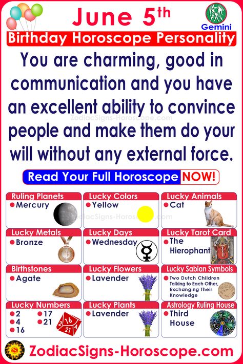 Lucky Things, June Horoscope, Birthday Personality, Birthday Horoscope, Gemini Birthday, Lucky Plant, Zodiac Gemini, Tarot Astrology, Zodiac Birthdays