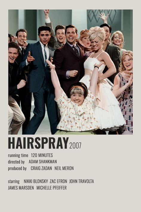 Hairspray Poster Vintage, Poster Prints Movies, Hairspray Movie Poster, Hairspray Wallpaper, Hairspray Poster, Book Posters Aesthetic, Hairspray Movie, Minimalist Polaroid Poster, Broadway Posters