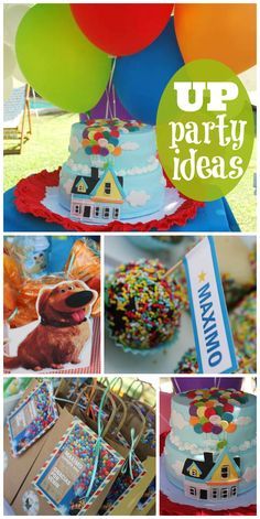 A boy birthday celebration inspired by the movie UP, with lots of balloons and an awesome cake! See more party ideas at CatchMyParty.com! Boy Birthday Themes, Birthday Cake Boys, Baby Boy Birthday Themes, Up Movie, Adoption Party, Birthday Themes For Boys, Disney Up, Balloon Birthday, Baby Boy Birthday